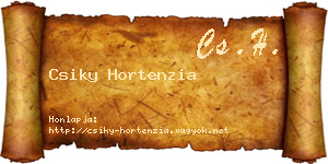 Csiky Hortenzia névjegykártya